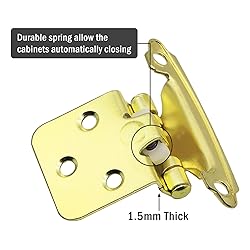 Gold 1/2 Inch Overlay Face Frame Cabinet Hinges, 20