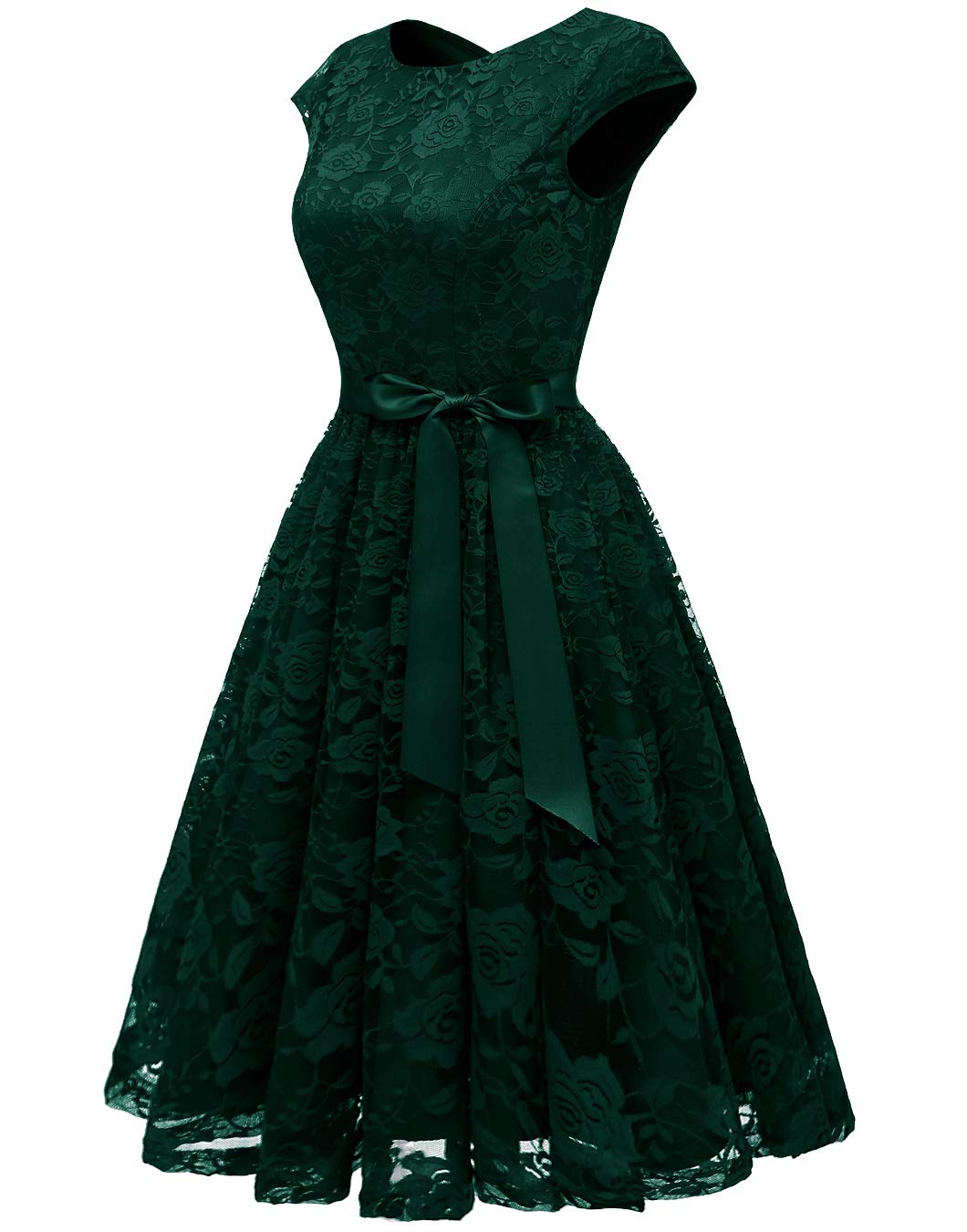 BeryLove Women's Floral Lace Short Bridesmaid Dress CapSleeve Wedding Formal Party Dress