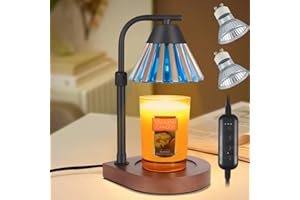 COPINPIN Candle Warmer Lamp with Timer & Dimmer, Farmhouse Electric Candle Lamp Wax Warmer for Jar Candles, Home Decor Gifts for Women, Grandma and Mom (08-Gold-Blue)
