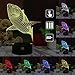 Huiyuan 3d Night Lamp Colorful Shark Shape Touch Control Light 7 Colors Change USB LED for Desk Table with Multicolored USB Powered Home Decoration Best Gift for Valentine's Day