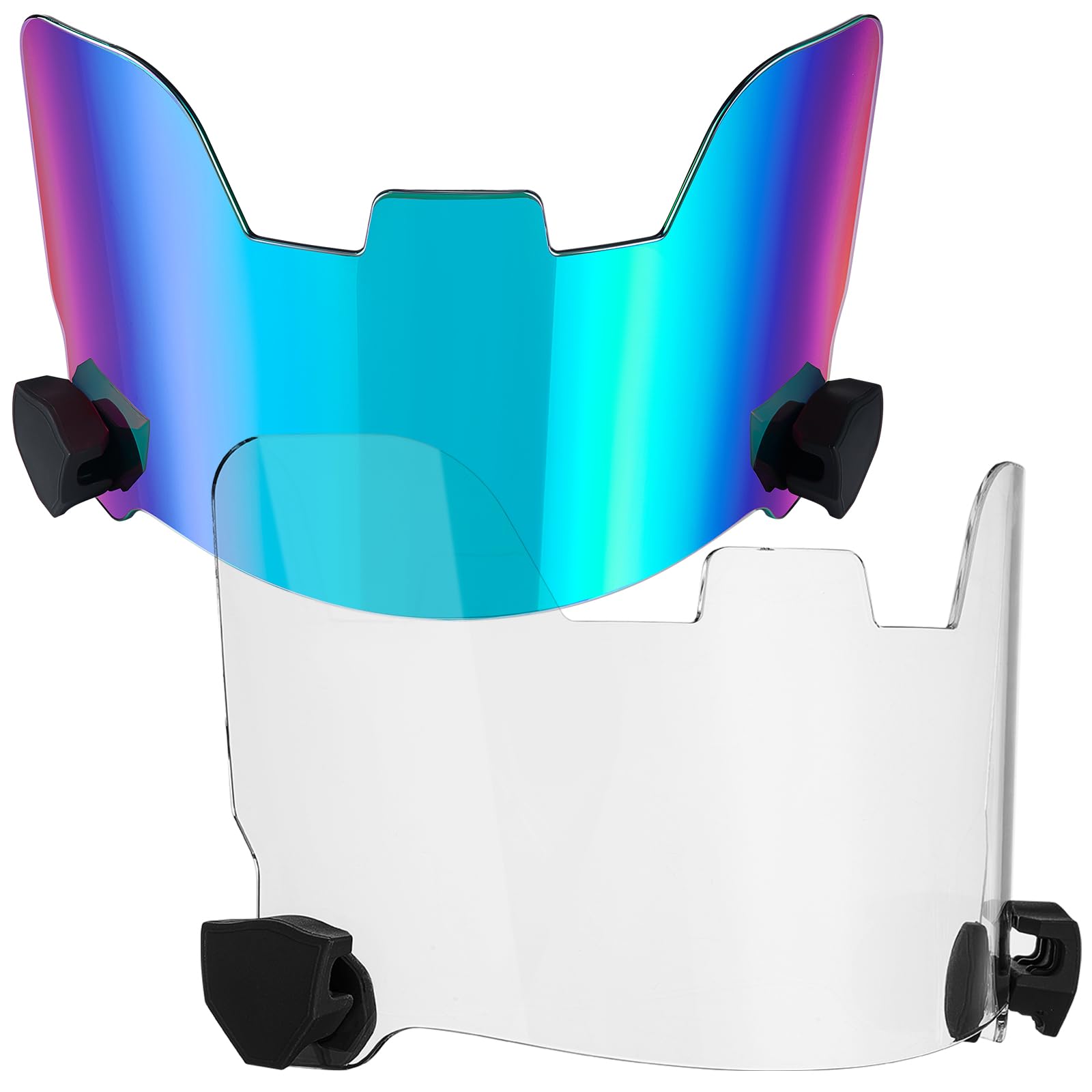 Photo 1 of Xuhal 2 Pcs Football Visor for Youth Adult Football Helmet Visor Lacrosse Helmet Eye Shield Eye Protection for Sport(Clear and Colorful Green)