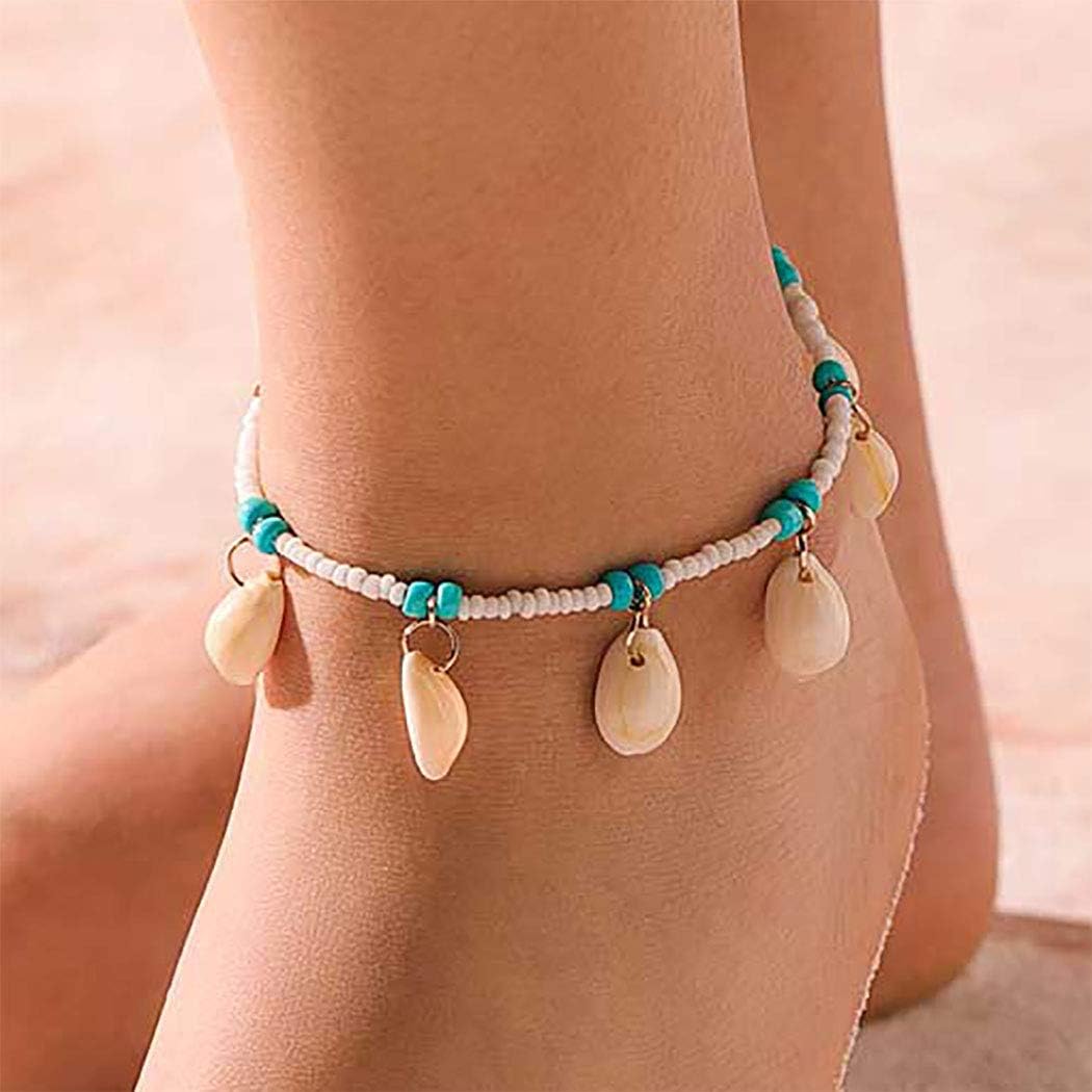 Obmyec Boho Seashell Anklets Fashion Dangle Ankle Bracelet