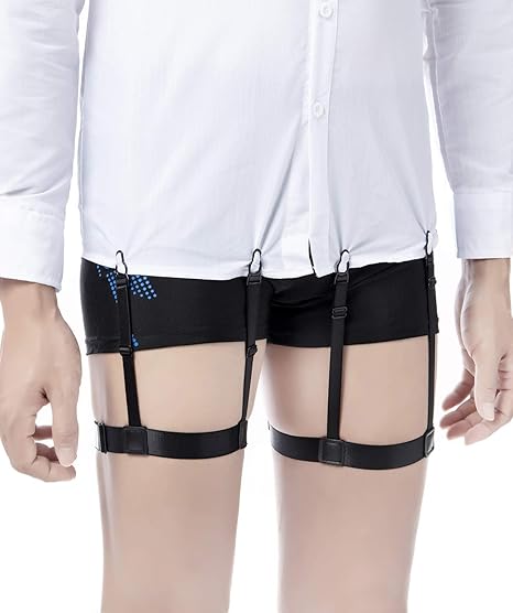 Amazon シャツガーター アームバンド セット シャツクリップ 黒い シャツの外漏れを防止 弾性の調節可能 男女兼用 シャツのはみ出し対策 ガーター 2個セット サスペンダー 通販