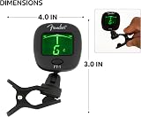 Fender FT-1 Pro Clip-On Tuner Gen 2 for Electric Acoustic Bass Ukulele Black view 3