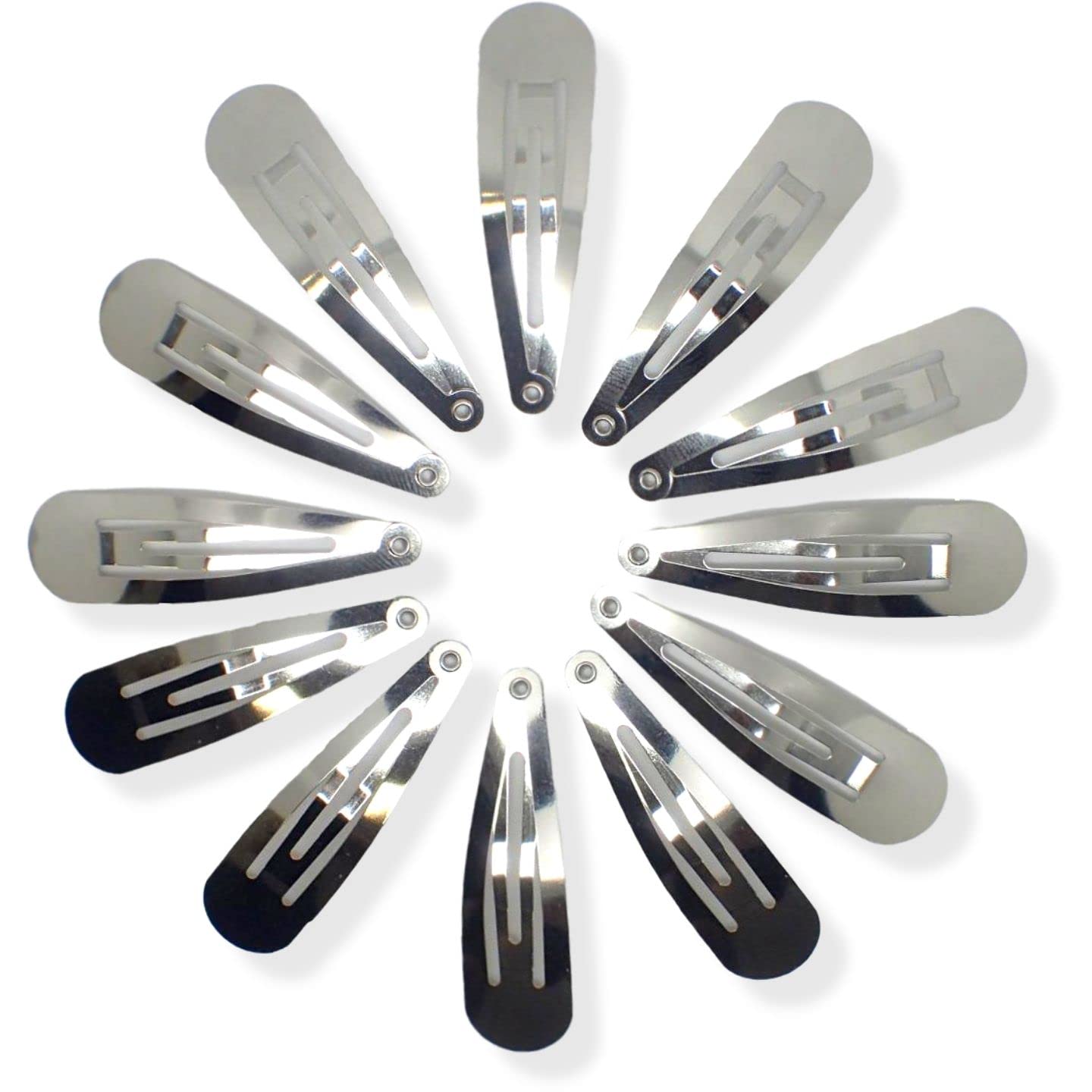 Topkids Accessories 4-5cm / 1.5-2" Set of 12 Metal Hair Clips Hair Snap Hair Clips Mini Hair Clips Small Hair Clips Hair Clips Women Hair Accessories for Women & Girls Hair Accessories (Silver)