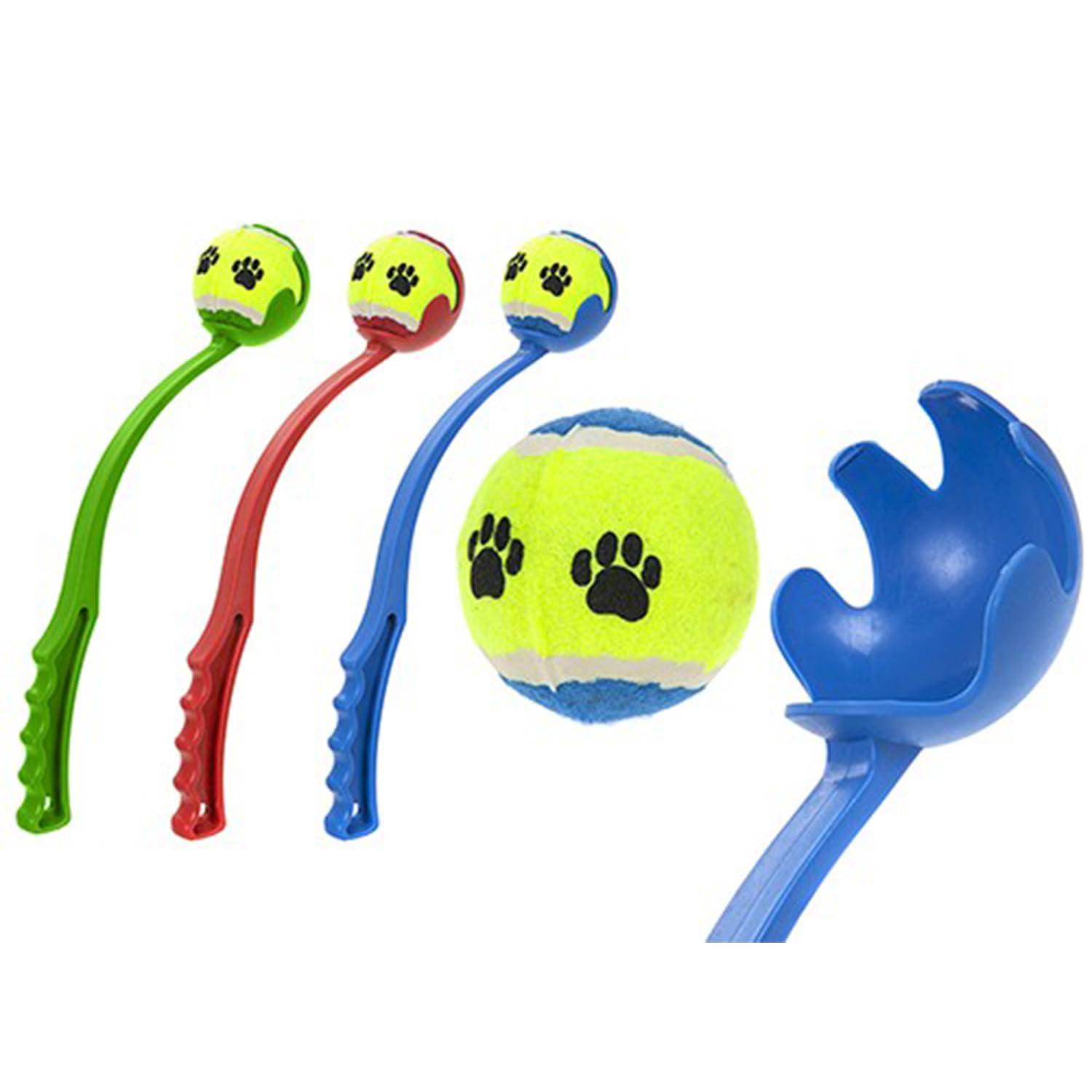 Assorted Colors Pet Tennis Ball Plastic Launcher - 38 cm, Perfect Fetch Toy for Dogs & Fun Outdoor Play (1 Pc.)