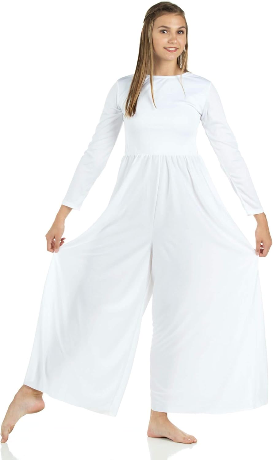 womens white long sleeve jumpsuit