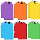 300 Pcs Colored Hang Tags with String Attached,Large Shipping Tags Paper Hanging Tags with Elastic Rope Attached,Writable Gift Tags Blank for All Occasions
