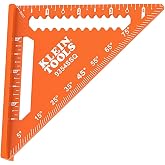 Klein Tools 9354SSQ 4-1/2-Inch Trim Square, Aluminum Rafter and Carpenter Square with Dual Reference Base, Woodworking Scribe Tool with Preset Angle Guide, Carpenter Tools
