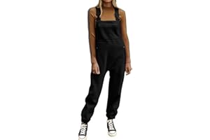 Ebifin Women's Fleece Warm Overalls Winter Loose Casual Jumpsuits with Pockets