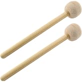 Jiozermi 2 Pcs Drum Mallet, Beige, 13.22 Inches for Drums Snare Drums | Wool Felt, Anti-slip Bass Percussion Sticks, For Drums Snare Drums