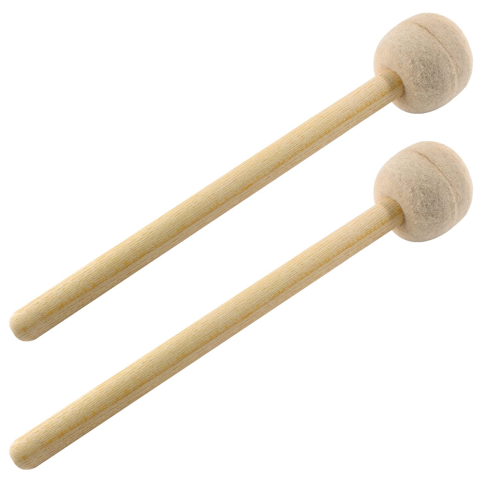 Photo 1 of Jiozermi 2 Pcs Drum Mallet 13.22 Inches Length, Wool Felt Drum Stick, Anti-slip Bass Percussion Sticks, Instrument Band Accessory Part for Drums Snare Drums, Beige
