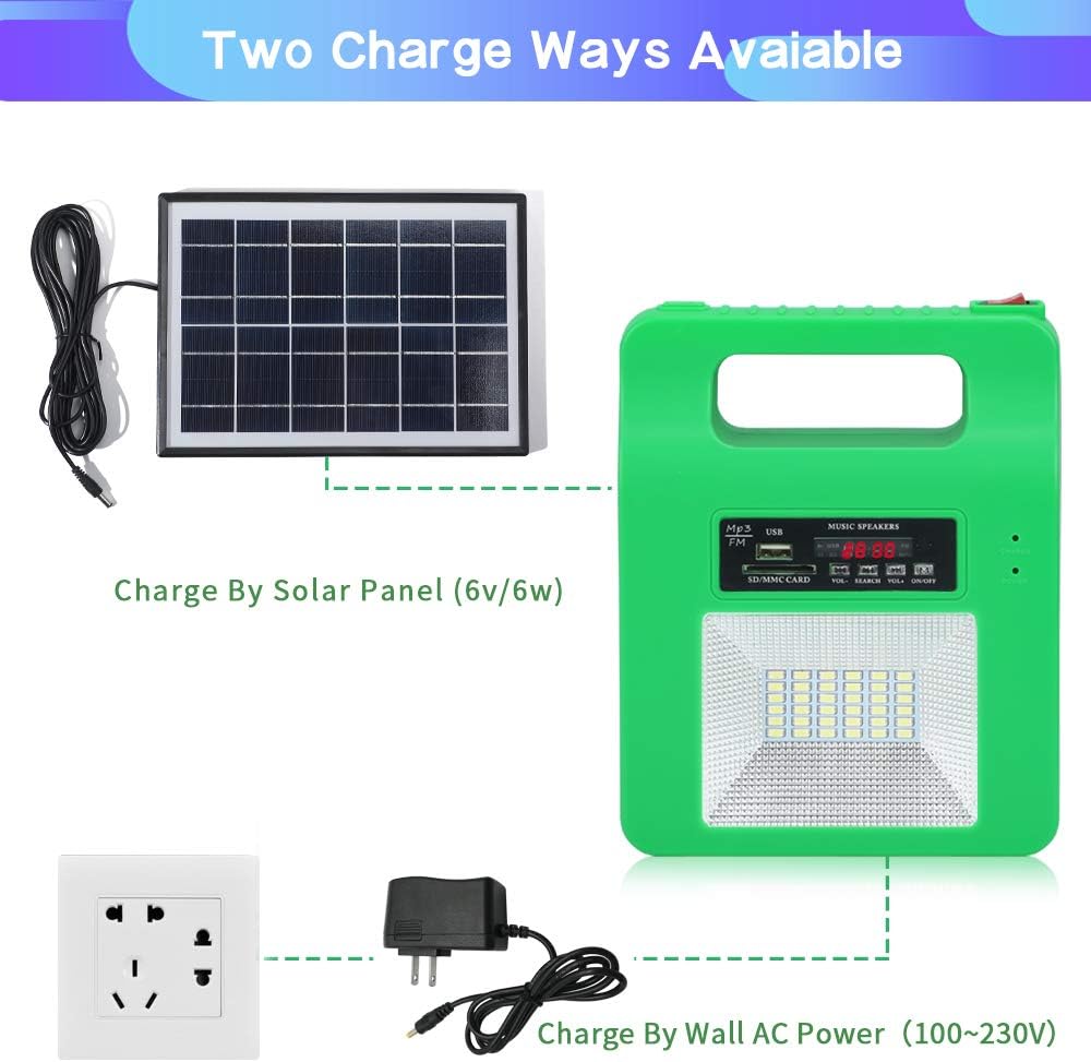 Portable Solar Generator Lighting Kit - 12000mAh Solar Powered Electric Generator System with Solar Panels 3 LED Lamps for Outdoor Camping Home Emergency Backup Power Supply Hurricane : Home Improvement