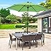 AI-LIN 9Ft Led Lighted Patio Market Umbrella Outdoor Solar Powered Table Umbrella, 6 Ribs (Light Green)