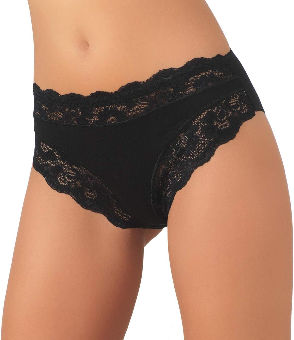 JADEA Slip Brasiliana Donna 6 Pezzi | Cotone E Modal Morbido, Taglie 2-4, Colori Bianco, Nero E Cipria, 45% Cotone 45% Modal 10% Elastan