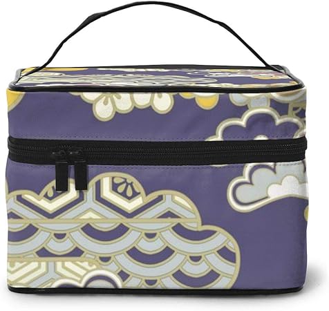 Amazon 和柄 花柄 波 化粧ポーチ レディース 収納バッグ オシャレ コスメティックバッグ 多機能 ウォッシュバッグ トラベルポーチ メイク ポーチ コスメポーチ コインバッグ バッグ ポータブルバッグ 防水 丈夫 大容量 旅行用品 収納 多機能 印刷 可愛い 女性 旅行用