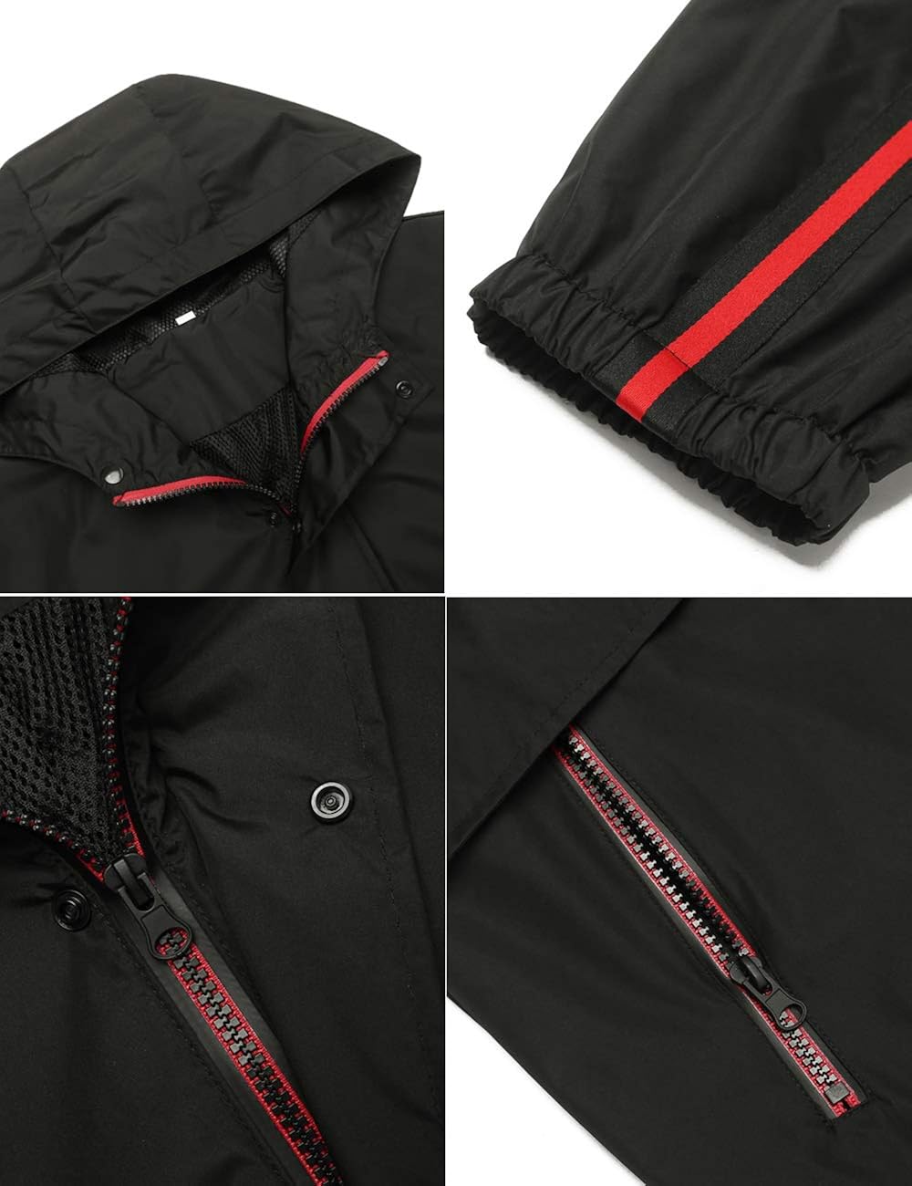 Avoogue Mens Breathable Rain Jacket Waterproof with Hood Windbreaker All Weather: Clothing