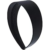 Motique Accessories 2 Inch Wide Satin Hard Headband, No Teeth, Black | Fits Women and Teens, Fashion Hair Accessories, Comfortable for Daily Use