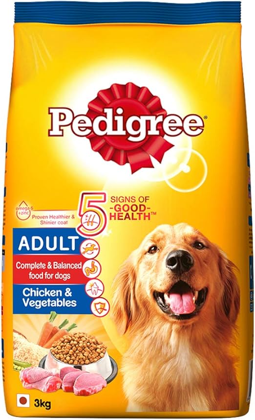 Buy Pedigree Adult Dry Dog Food, Chicken & Vegetables, 3kg Pack Online