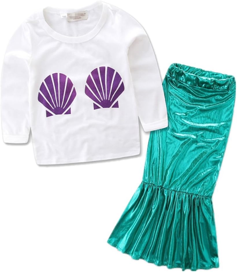 JINTING Princess Girls Sequins Costume Long Sleeve T-Shirt+Dress Outfits