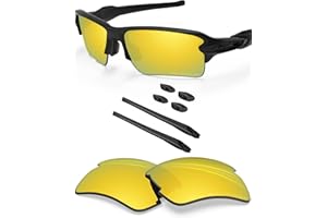 BLAZERBUCK Polarized Replacement Lenses & Sock Kit for Oakley Flak 2.0 XL OO9188-24K Gold