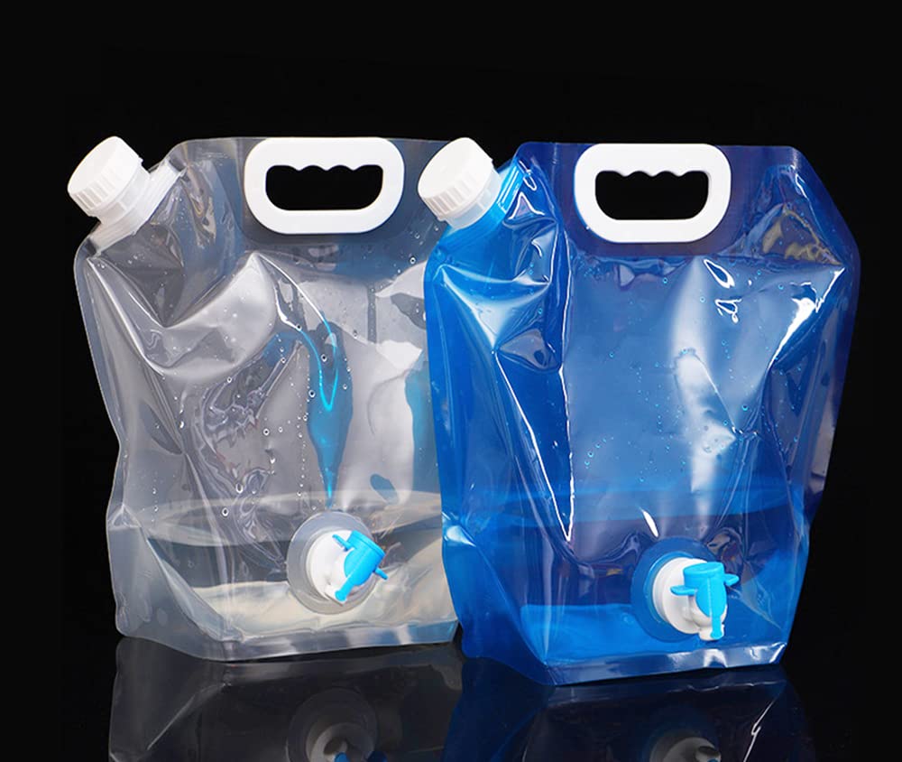 Hsthe Sea Water Carrier Camping Bottle Collapsible. 2 x 10L BPA FREE Water Containers. Lightweight Foldable Portable Water Bags For Camping, Picnics & Festivals. Moulded Handle, Easy To Carry.