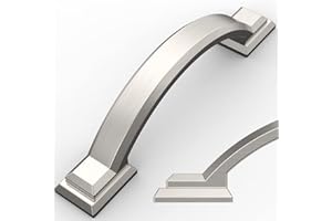 Amerdeco 10 Pack Brushed Satin Nickel Cabinet Pulls 3 Inch(76mm) Hole Centers, Handles for Kitchen Cabinet Hardware, Arch Cabinet Handles for Bathroom Dresser Drawer Handles ZH0016…