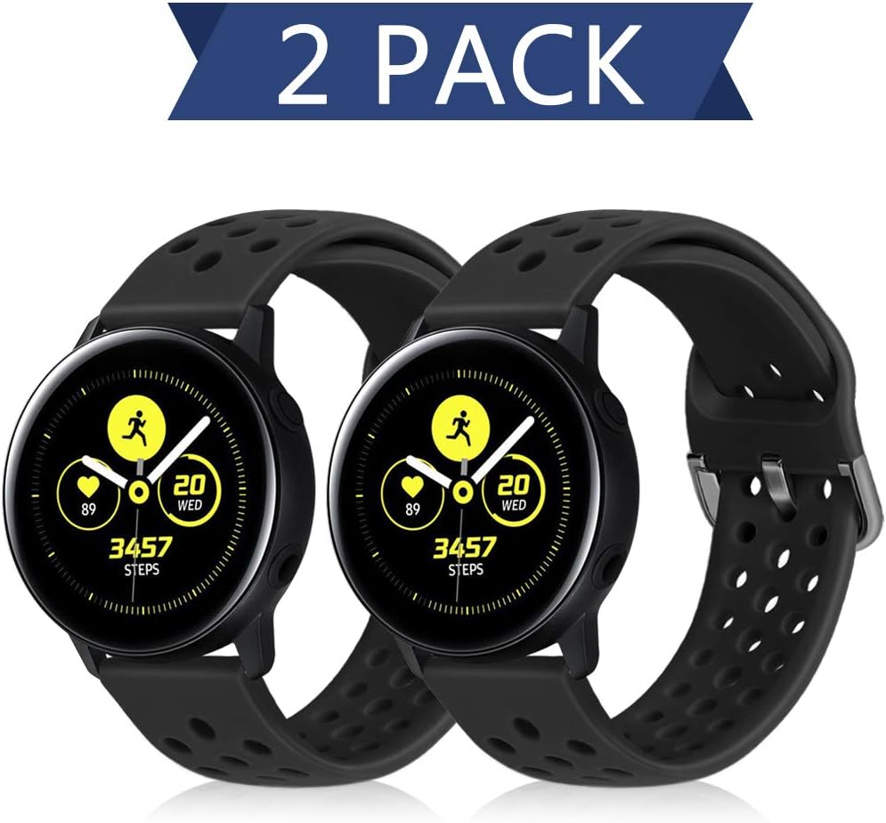 Runostrich 20mm Quick Release Silicone Watch Strap Replacement Compatible with Galaxy Watch3 41mm/42mm Bands/Active2 44mm 40mm, 22mm for Galaxy 46mm, Gear S3 Frontier/Classic Men Women