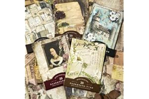KKONHII 120 PCS Vintage Scrapbooking Paper Junk Journal Supplies Aesthetic Decorative Paper Retro Scrapbook DIY Papers for Bullet Journal Journals Planners Art Diary Card Album Picture Frames Craft Gift