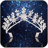 JAKAWIN Star Wedding Tiaras and Crowns Silver Rhinestone Headpiece Bridal Costume Princess Hair Accessories for Women
