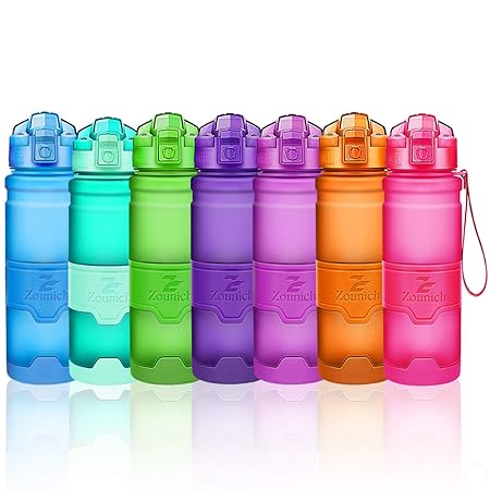 ZOUNICH Sport Trinkflasche BPA frei Auslaufsicher Wasserflasche 380ml/500ml/700ml/1L Kunststoff Geeignet Sporttrinkflaschen f