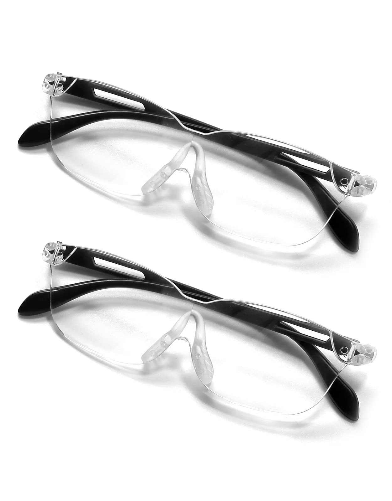 OKH 160% Magnifying Glasses Wearable Magnifier Hands-Free for Close Work Reading Sewing Hobby Craft, Lightweight(Non Light, 2Pack)