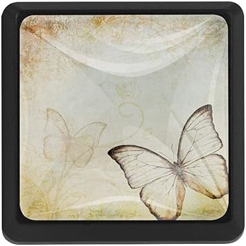Spring Blossoms With Butterfly Drawer Pulls Handles Cabinet Dressing Table Dresser Knob Pull Handle With Screws