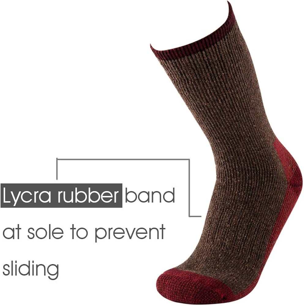 KAVANYISO Men's Thermal Merino Wool Hiking Socks Breathable Athletic Crew Thicken: Clothing