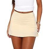 Womens Mini Skorts Sexy Mid-Waisted Pencil Bodycon Short Skirts with Side Split 2026