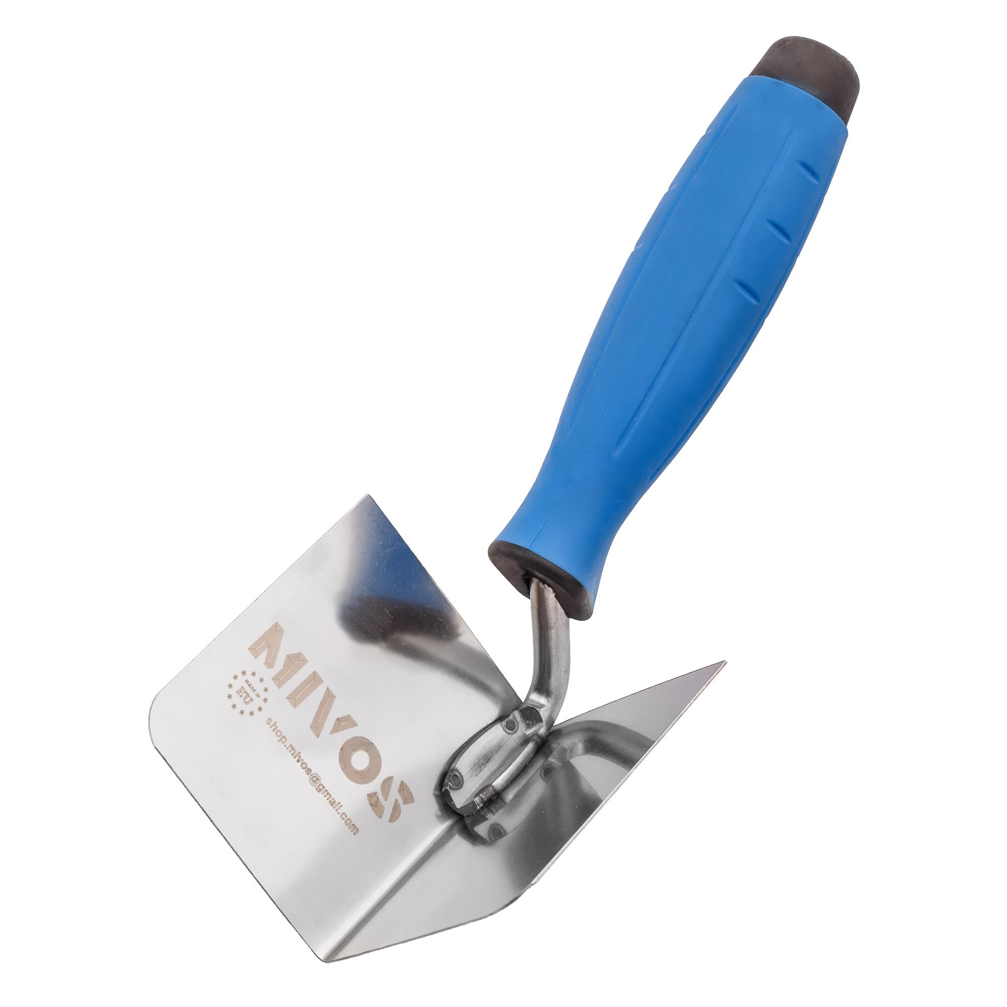 Mivos Corner Trowel Rustproof 80 x 60 mm - Inner Corner Trowel Made of Stainless Steel - Inner Corner Spatula with Soft Grip - Corner Trowel for Working Inner Corners in Walls