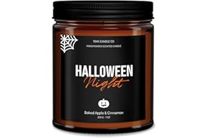 1OAK Halloween Candles Scented - 7oz, Baked Apple Cinnamon - Spooky Candles - Gothic Décor Decorations - Halloween Gifts for Women, Men - Horror Candle