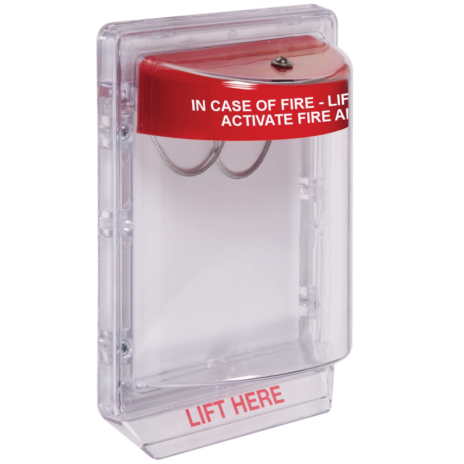 Photo 1 of Safety Technology International, Inc. STI-1100 Stopper II with Horn, Flush Mount, Protective Polycarbonate Cover , Red