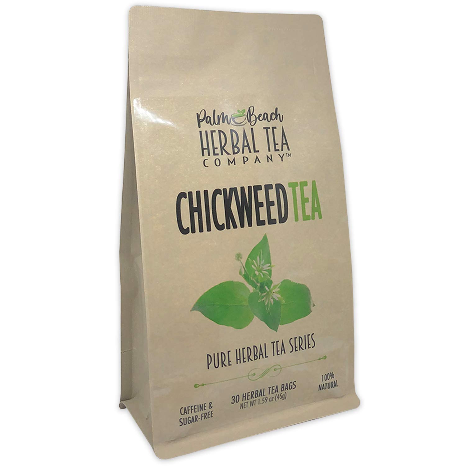Chickweed Tea - Pure Herbal Tea Series by Palm Beach Herbal Tea Company (30 Tea Bags) 100% Natural