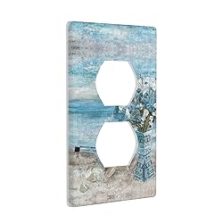 Daisy Flower Blue Beach Single Duplex Outlet Light