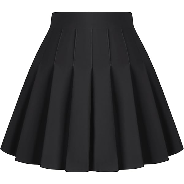 Amazon.com: Girstunm Women's Pleated Skirt Mini Skater Basic