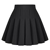 Dressever Women's Pleated Skirts Mini Skater Basic