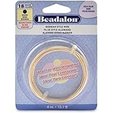 Beadalon German Style Wrapping Wire, Round, Gold Color, 18 Gauge, 4 m / 13 ft