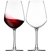 Lefonte Wine Glasses, Italian Red Wine Glasses Set, 18oz Clear Wine Glasses, Wine Glass Cups, Set of 2 - Made In Italy