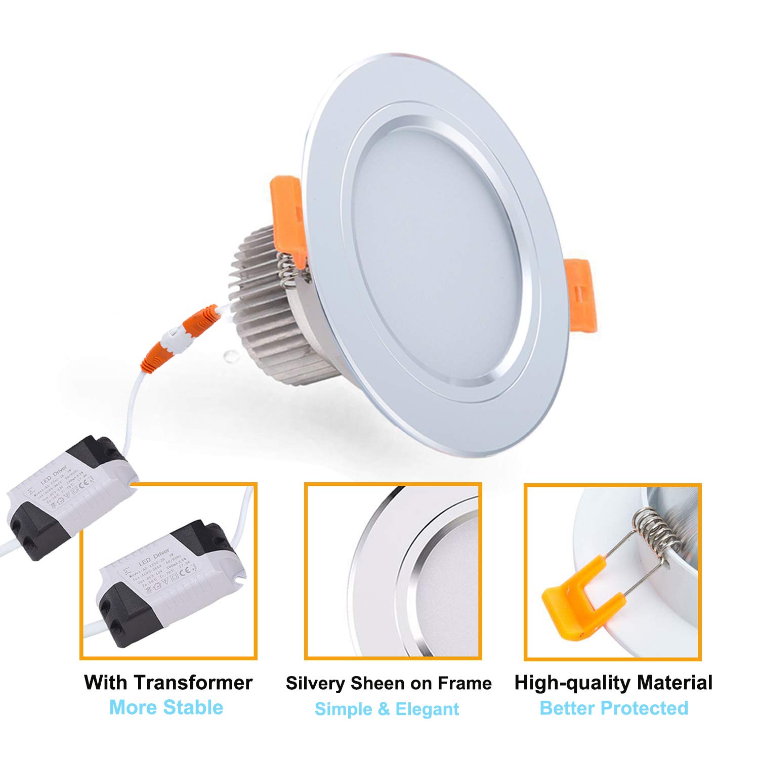 10 x LED Faretti da Soffitto Gr4tec Lampade da Incasso con