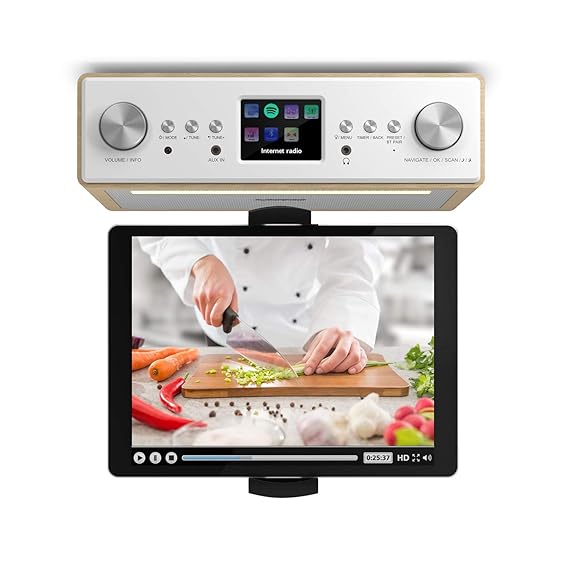 auna TESTURTEIL: SEHR GUT Connect Soundchef • Unterbau-Radio • Küchenradio • Unterbau-Digitalradio • DAB+ und UKW • WLAN • 2 