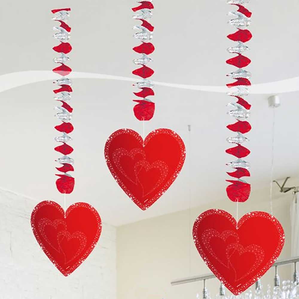 Folat 24454 Hangers Hearts, Red