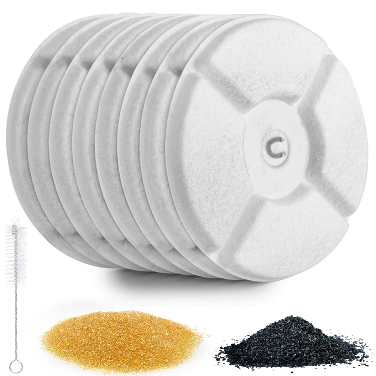 Acmerota Replacement Filter for PETKIT Eversweet 1/2/2S/3/3PRO SOLO5/6 Cat Drinking Fountain Filter Compatible for 1.8L 1.85L Dog Water Drinking Dispenser, with Clean Brush