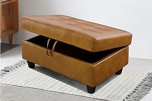 SIENWIEY Sectional Sofa Ottoman for Living Room Furniture, 35" Sectional Couch Ottoman Folding Storage Ottoman Bench Footrest Bedroom Bench Storage Chest（Ginger）