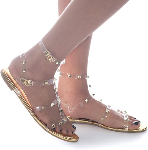 lucite flat sandals